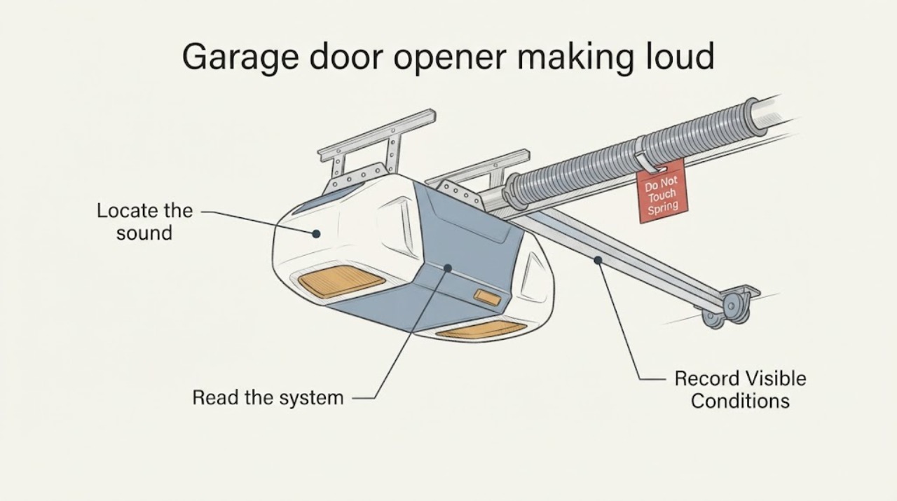 Garage door opener making loud