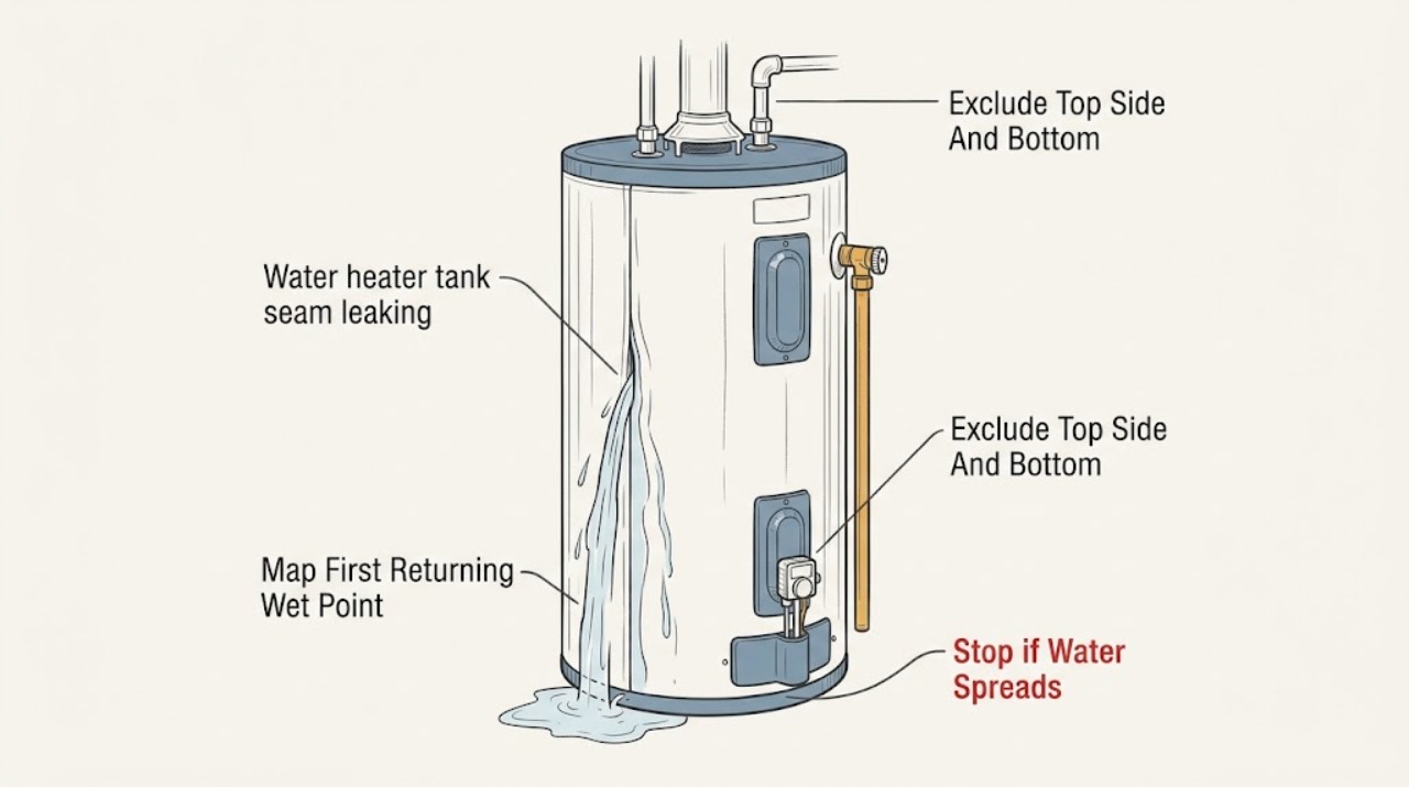 Water heater tank seam leaking