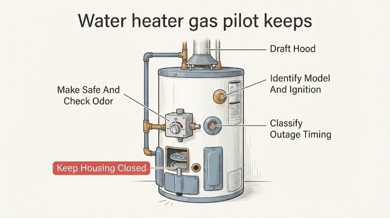 Water heater gas pilot keeps
