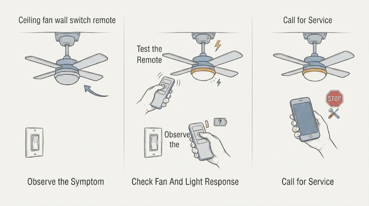 Ceiling fan wall switch remote