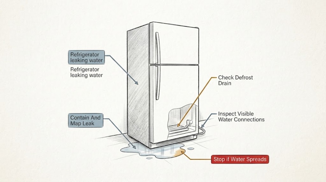 Refrigerator leaking water