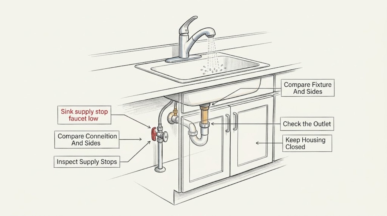 Sink supply stop faucet low