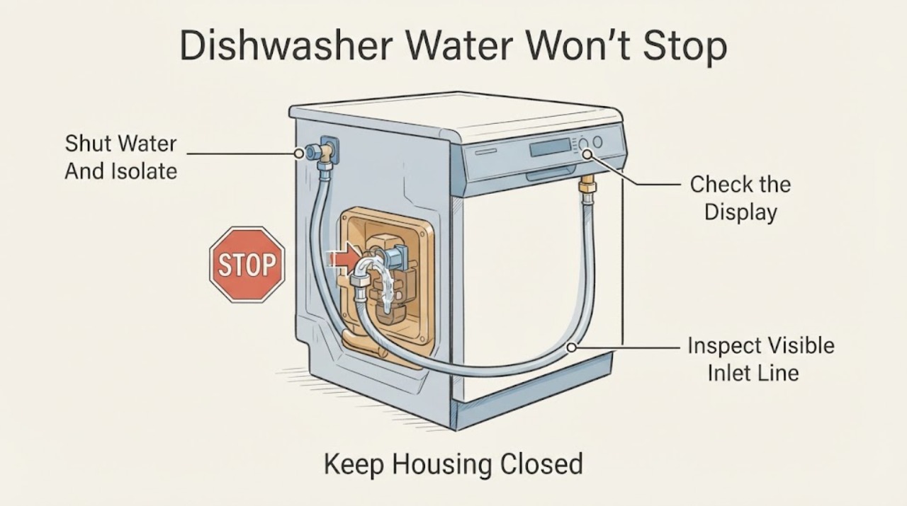 Dishwasher Water Won't Stop