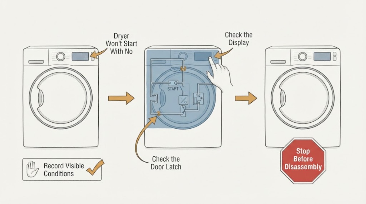 Dryer Won't Start With No