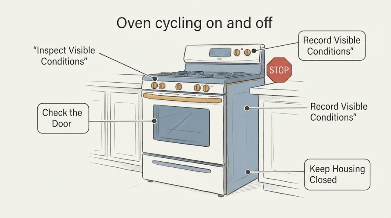 Oven cycling on and off