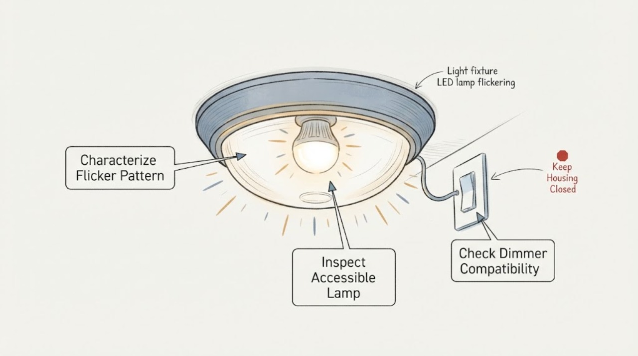 Light fixture LED lamp flickering