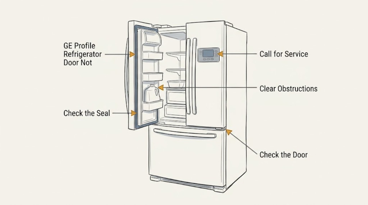 GE Profile Refrigerator Door Not