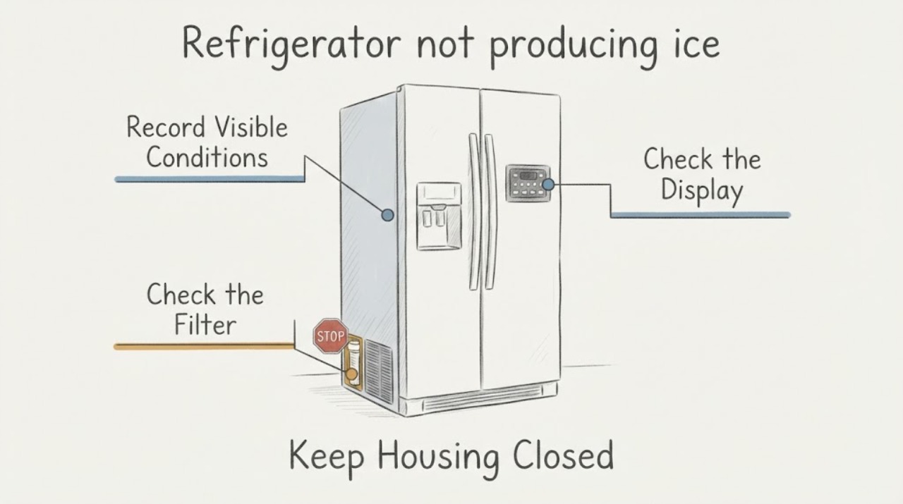 Refrigerator not producing ice