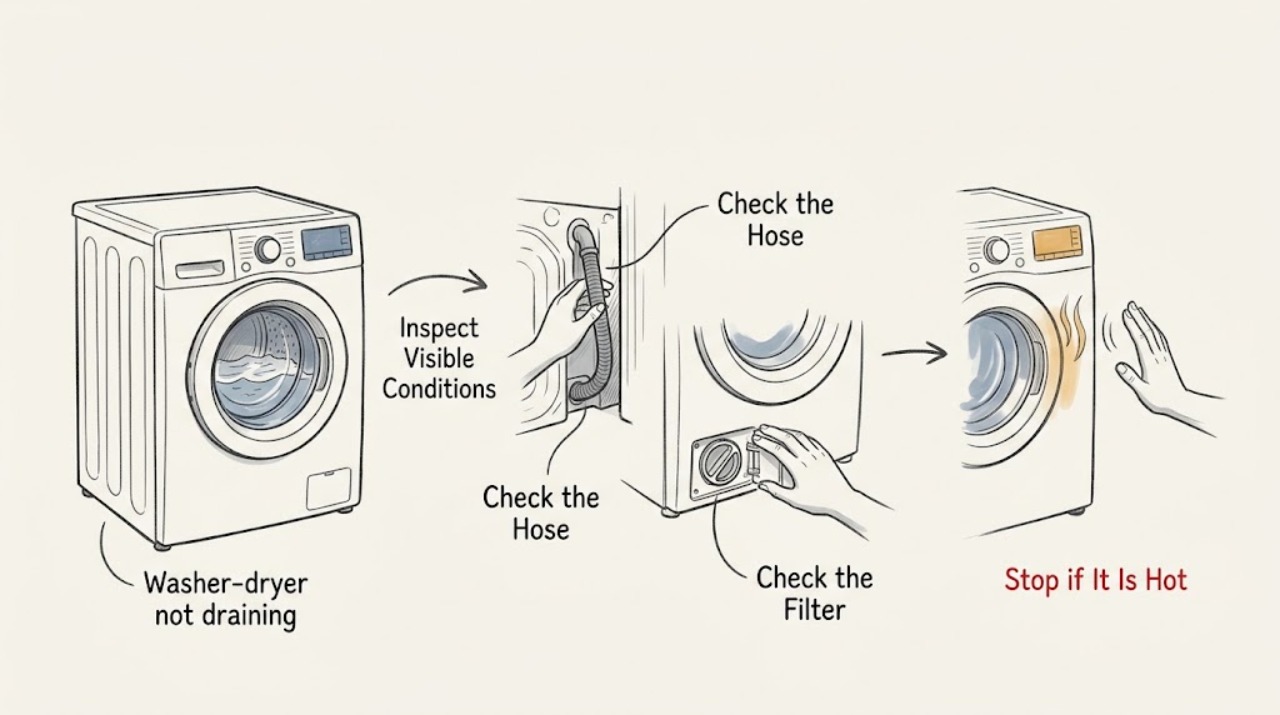 Washer-dryer not draining