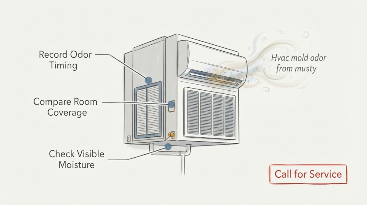 Hvac mold odor from musty