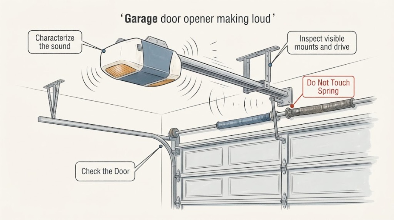 Garage door opener making loud