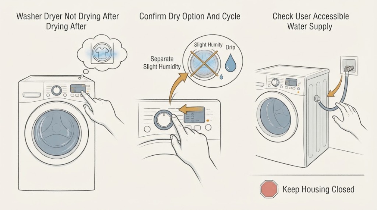 Washer Dryer Not Drying After