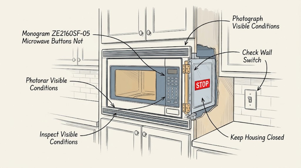 Monogram ZE2160SF-05 Microwave Buttons Not