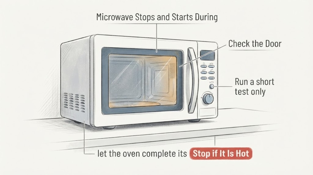 Microwave Stops and Starts During