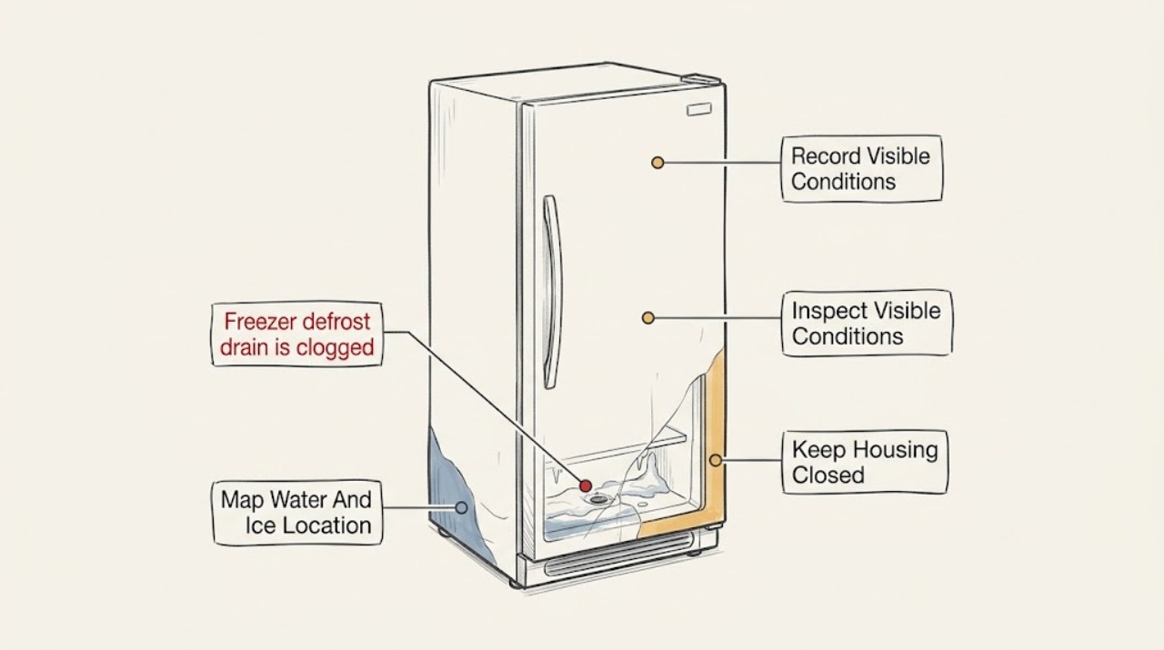 Freezer defrost drain is clogged