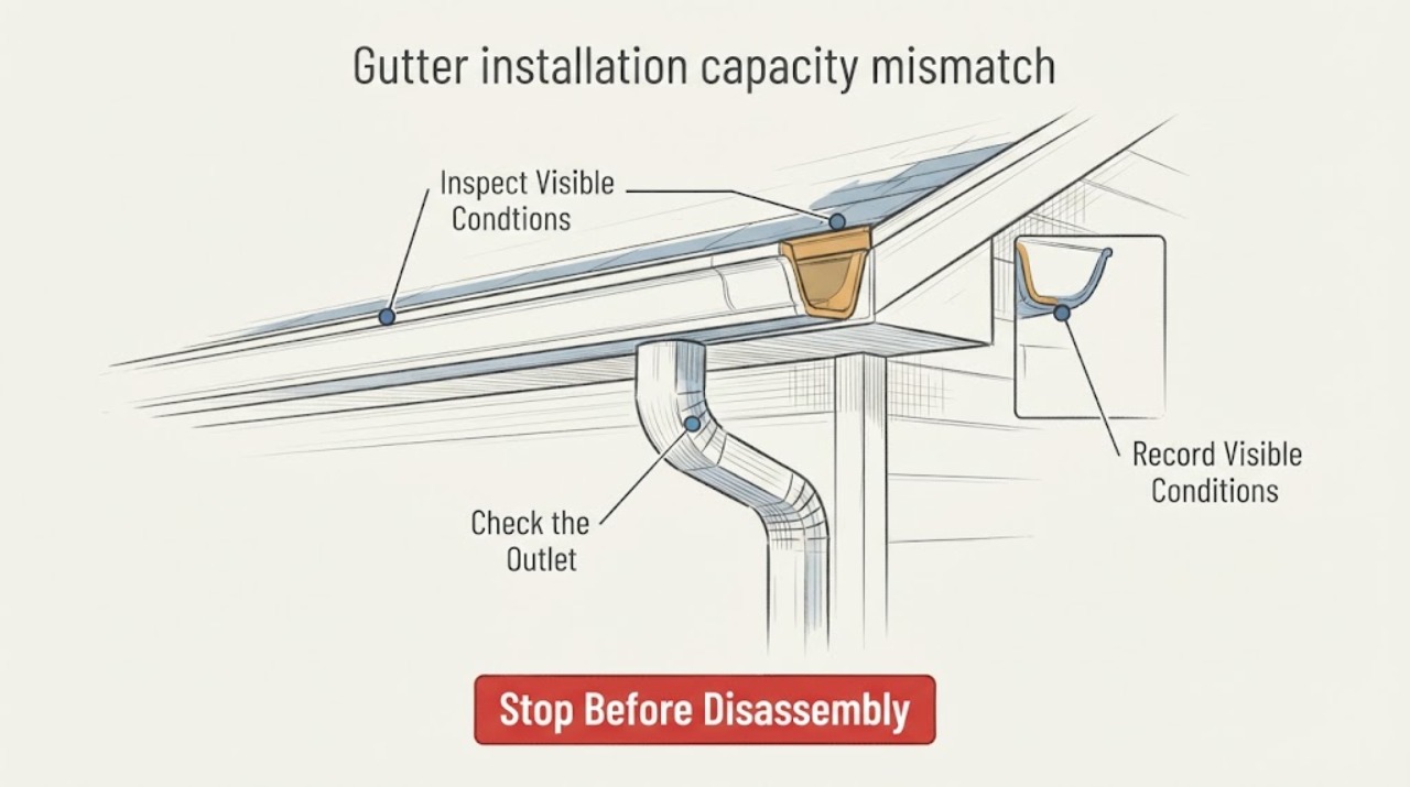 Gutter installation capacity mismatch