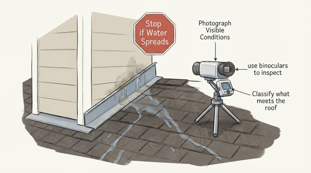 Roof flashing leak at junction