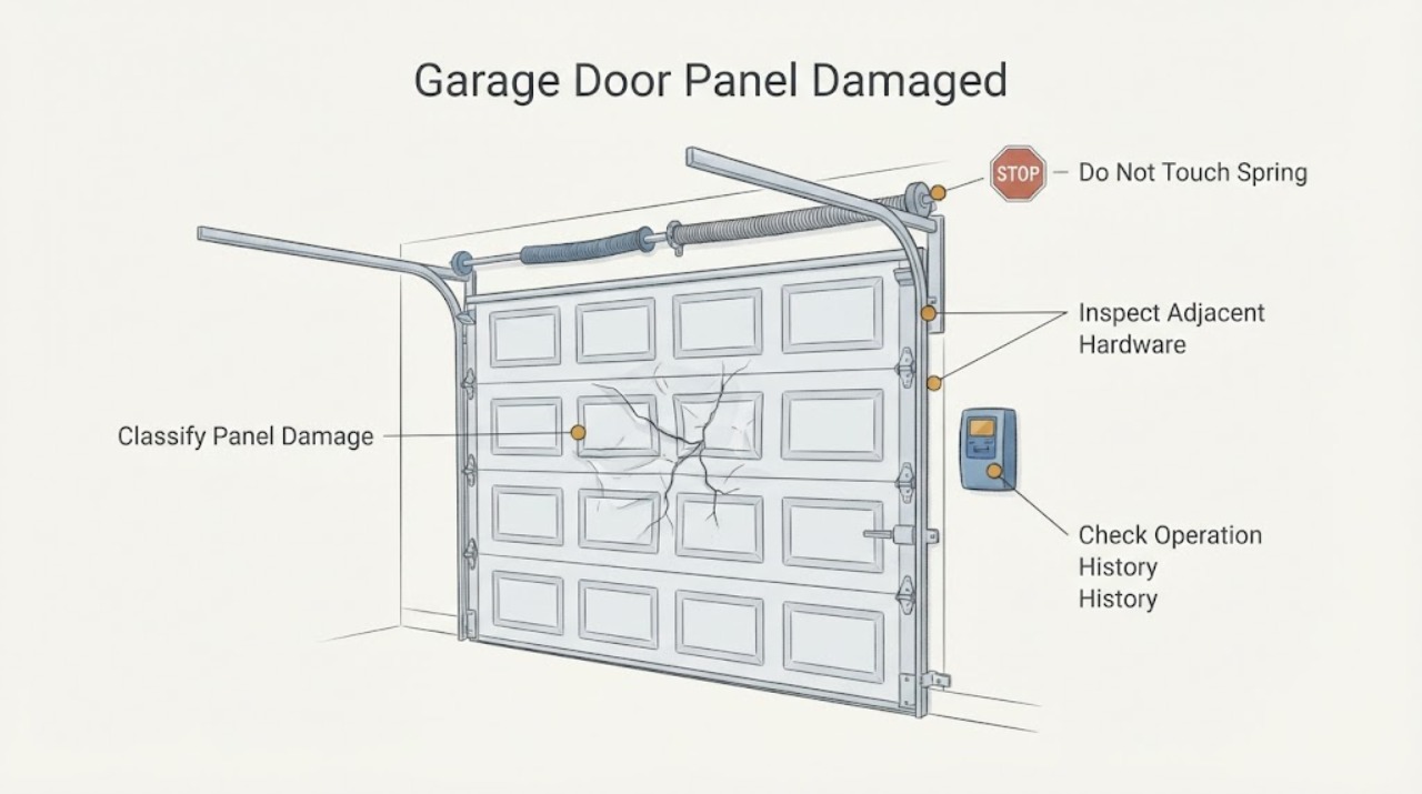 Garage Door Panel Damaged