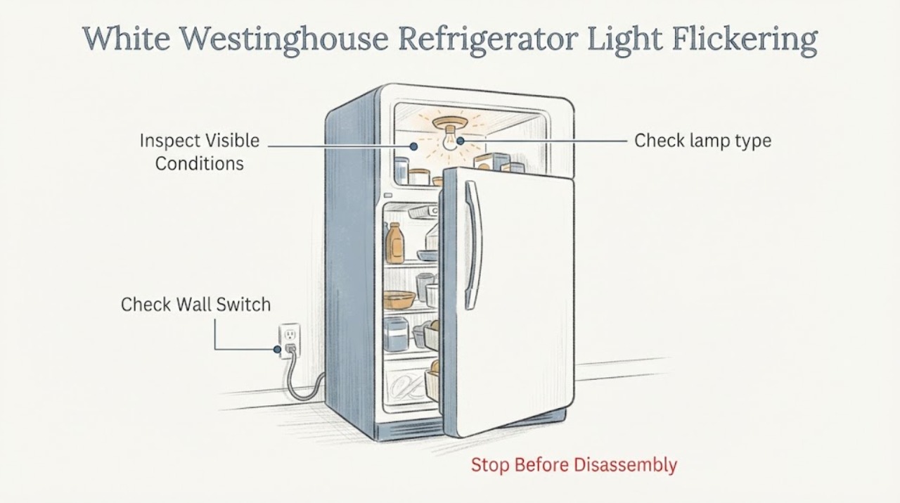 White Westinghouse Refrigerator Light Flickering