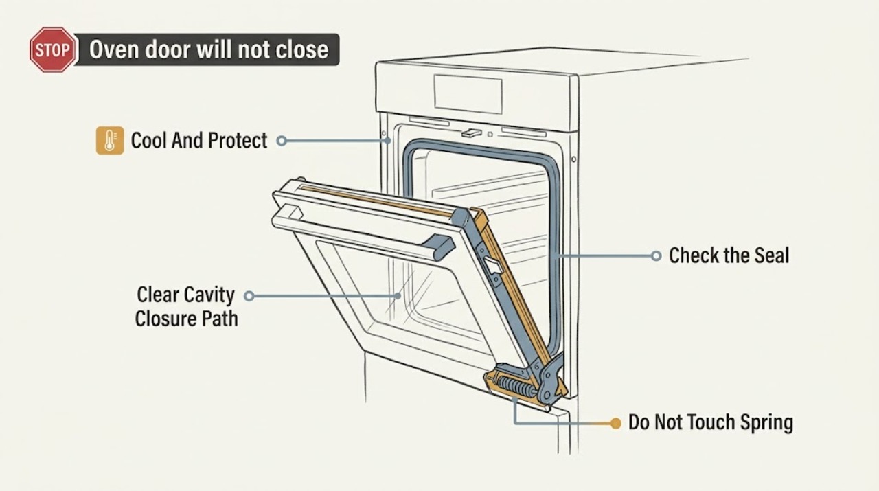 Oven door will not close