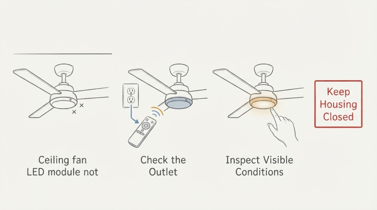 Ceiling fan LED module not