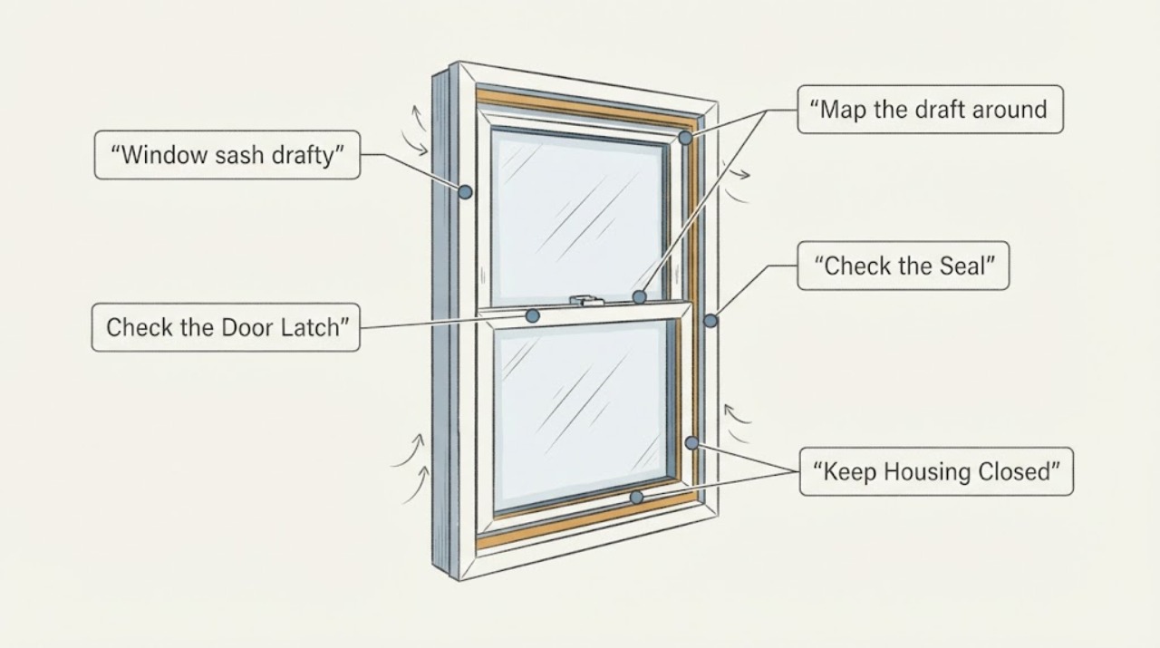 Window sash drafty