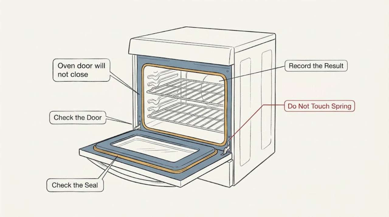Oven door will not close