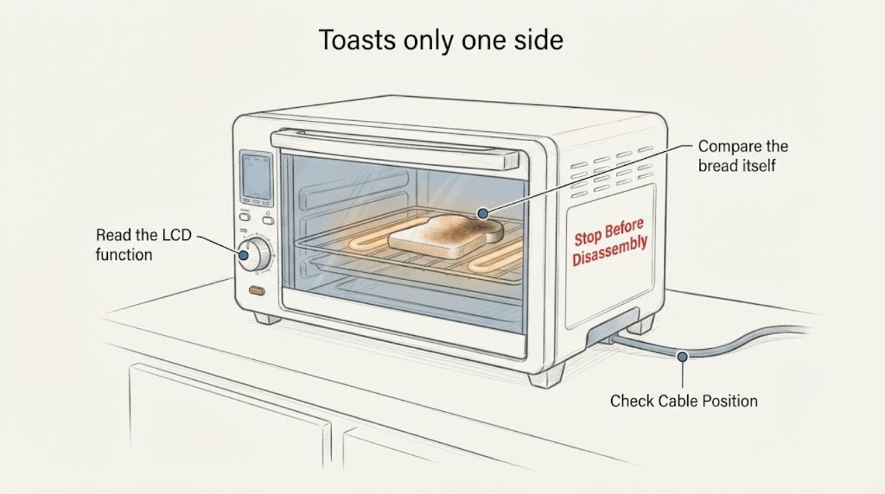 Toasts only one side