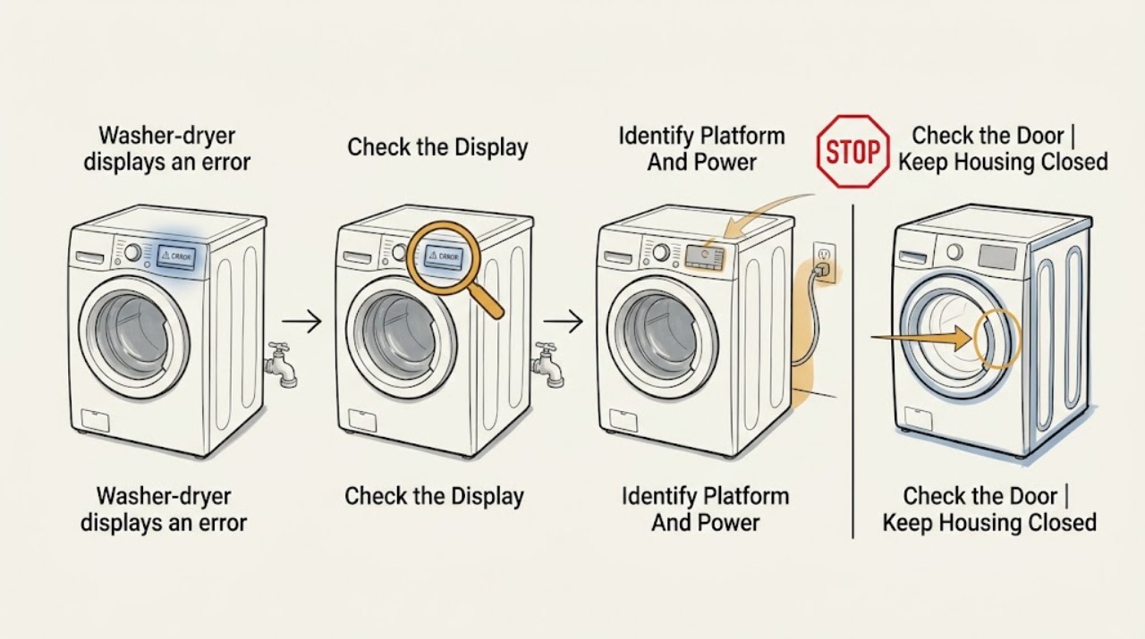Washer-dryer displays an error