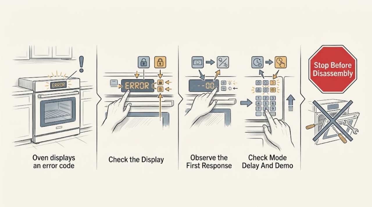 Oven displays an error code
