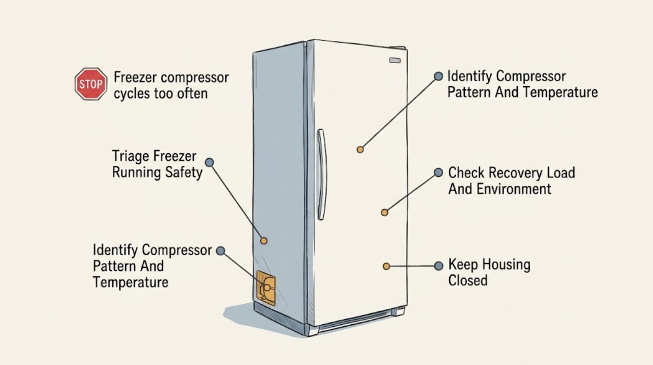 Freezer compressor cycles too often