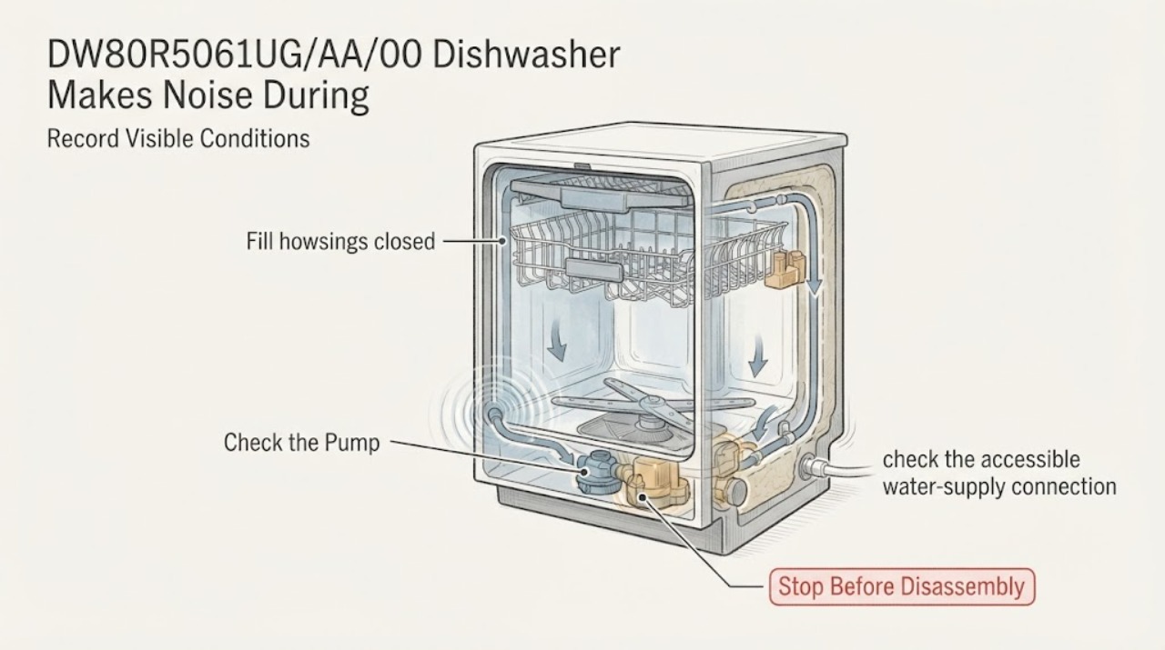 DW80R5061UG/AA/00 Dishwasher Makes Noise During