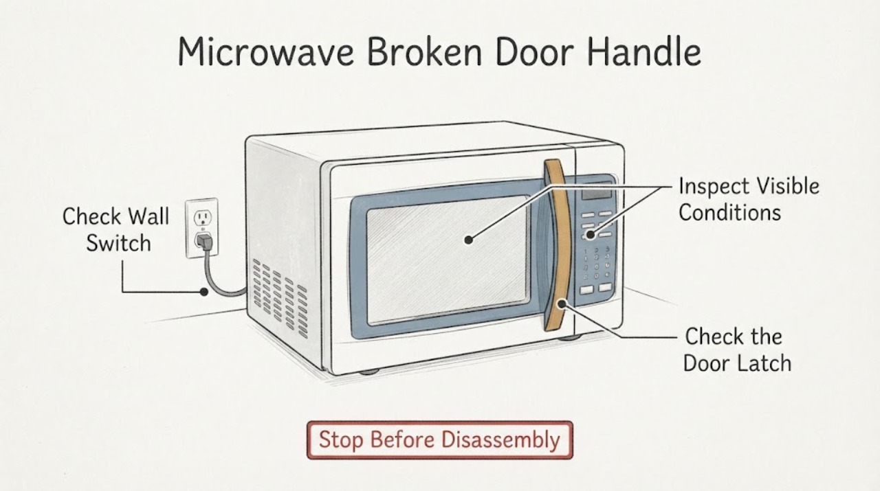 Microwave Broken Door Handle