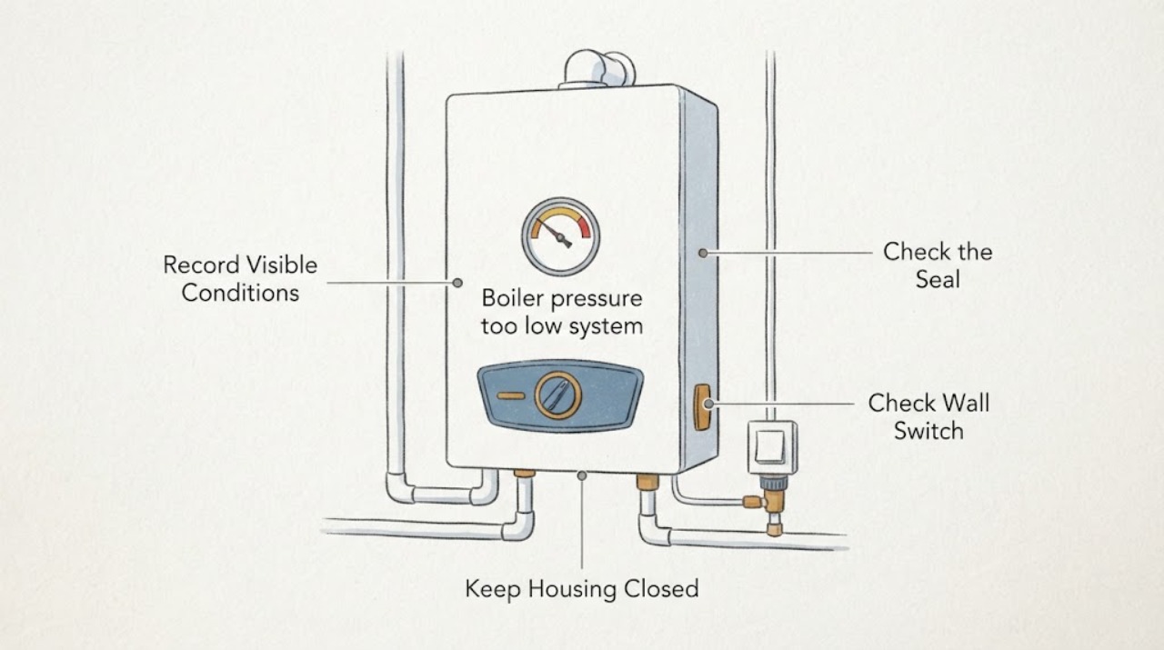 Boiler pressure too low system