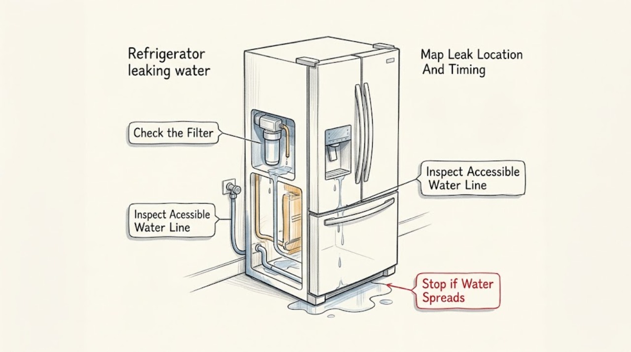 Refrigerator leaking water
