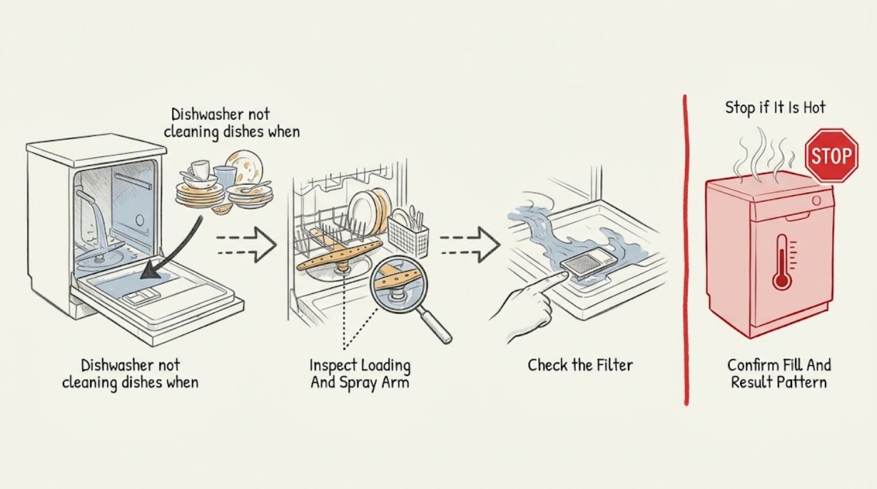 Dishwasher not cleaning dishes when