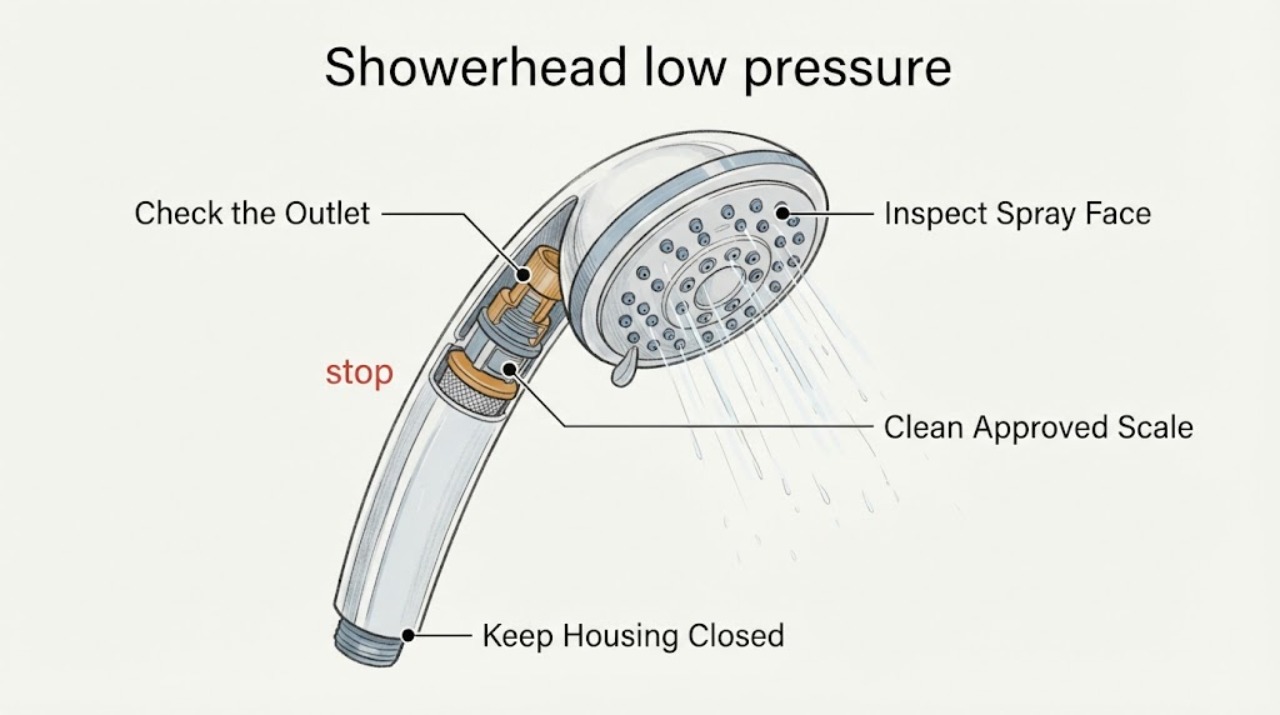 Showerhead low pressure