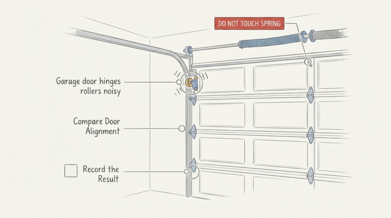 Garage door hinges rollers noisy