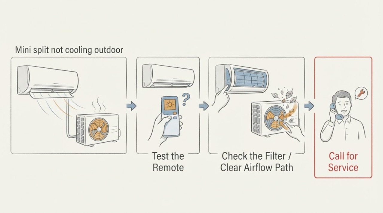 Mini split not cooling outdoor