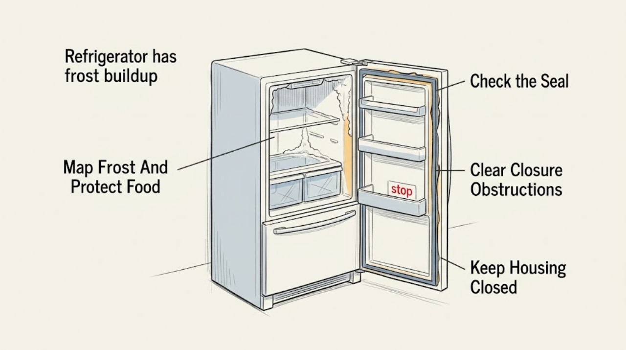 Refrigerator has frost buildup