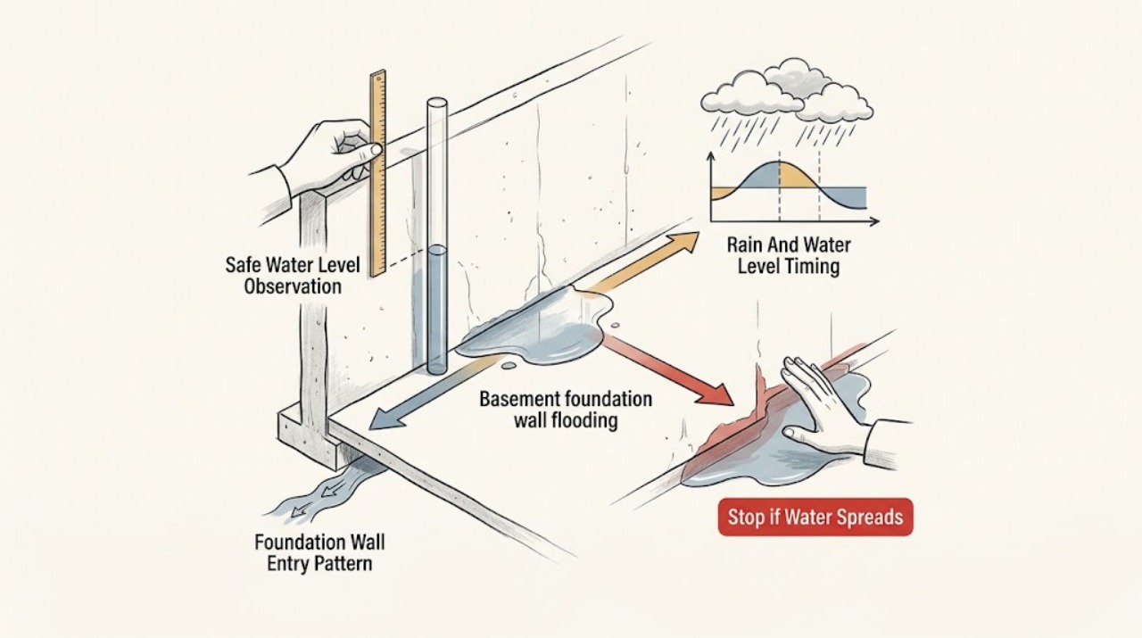 Basement foundation wall flooding