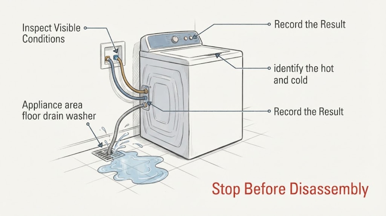 Appliance area floor drain washer