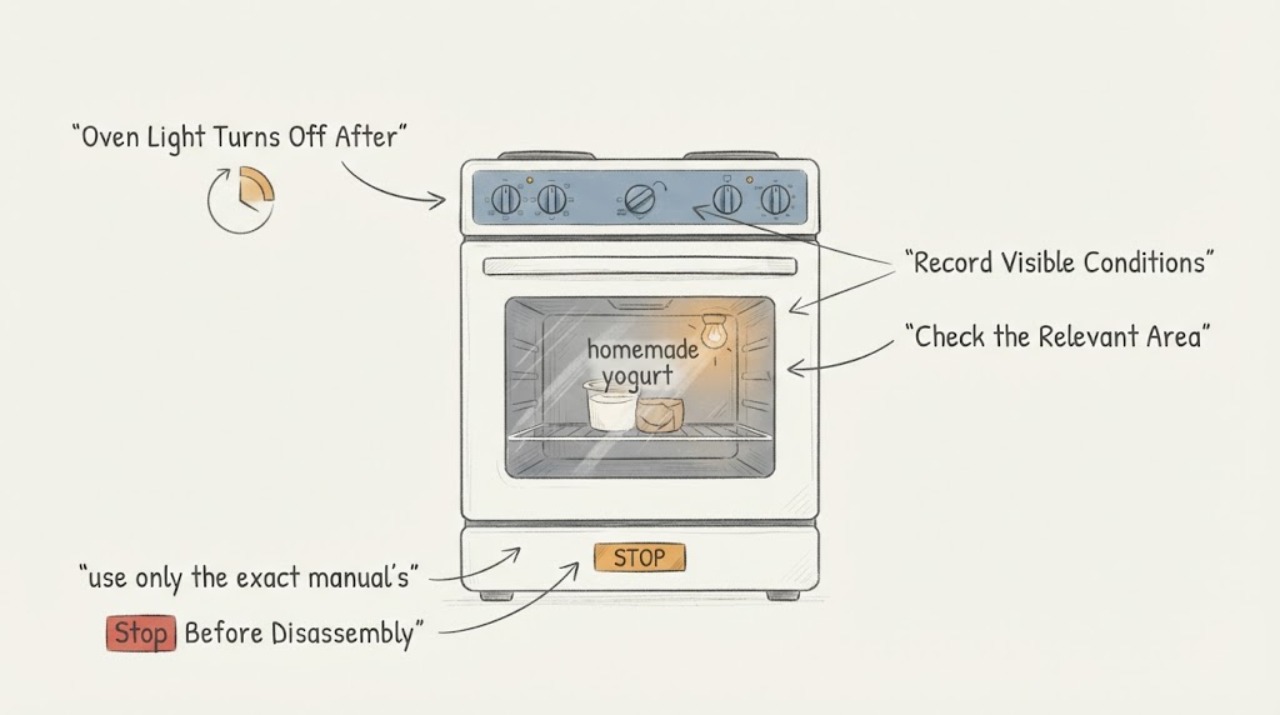 Oven Light Turns Off After
