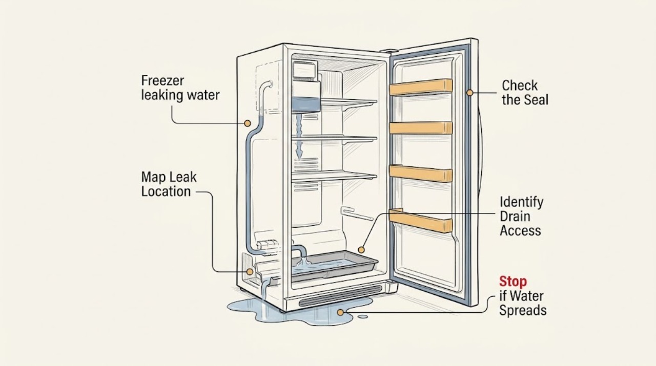 Freezer leaking water