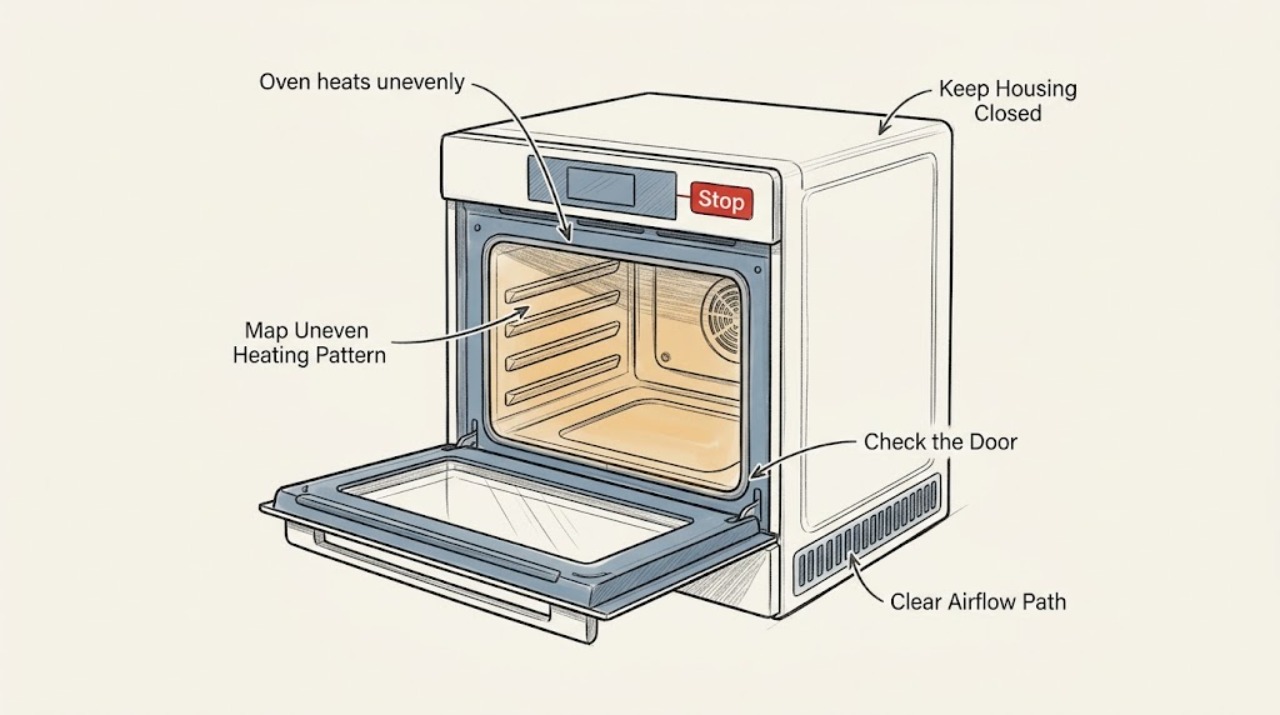 Oven heats unevenly