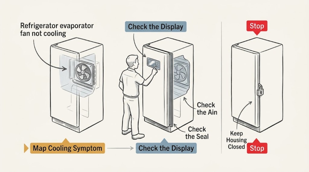 Refrigerator evaporator fan not cooling