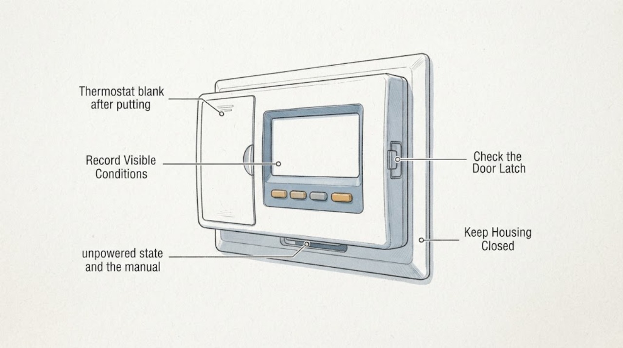 Thermostat blank after putting