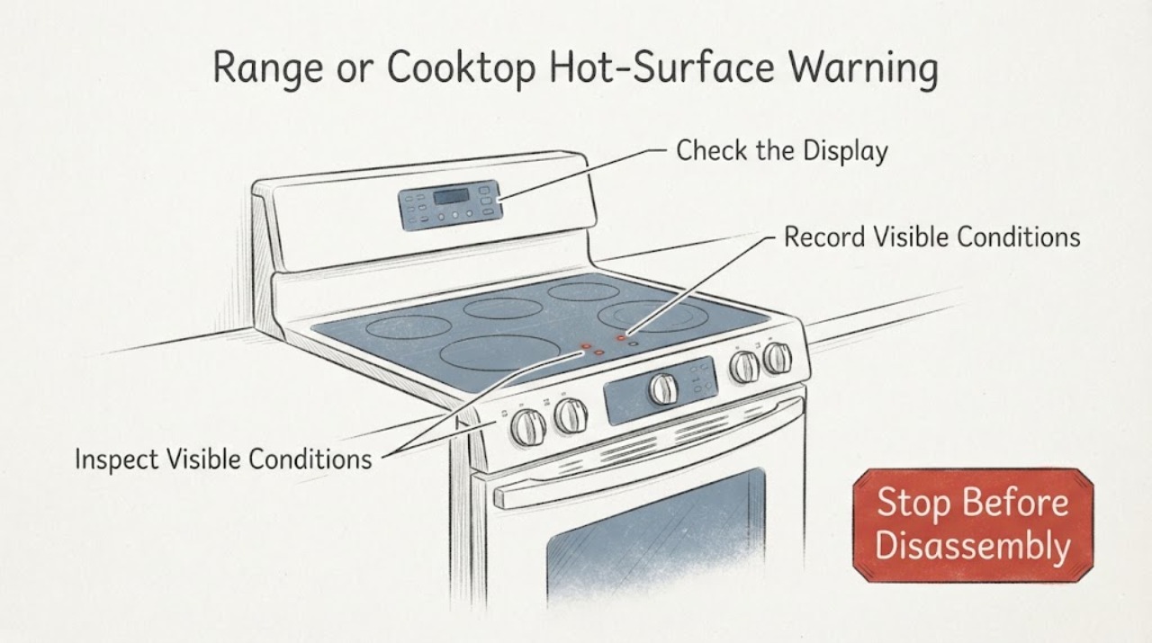 Range or Cooktop Hot-Surface Warning