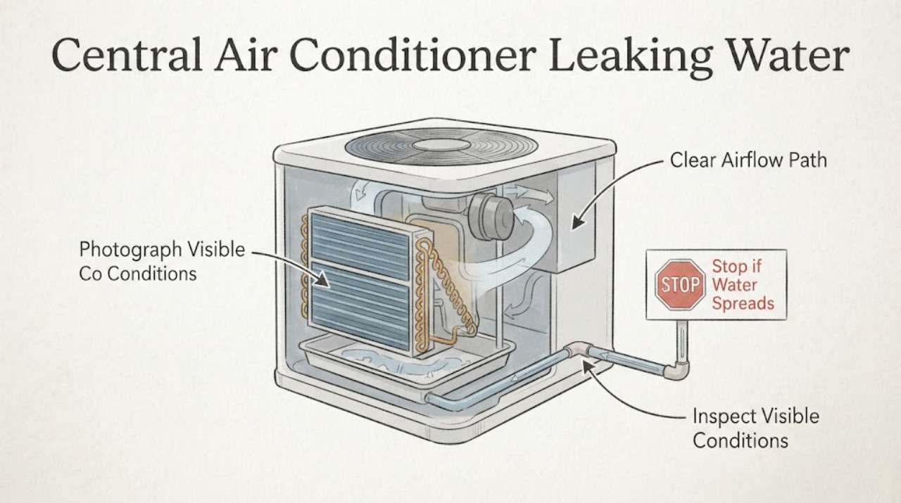 Central Air Conditioner Leaking Water