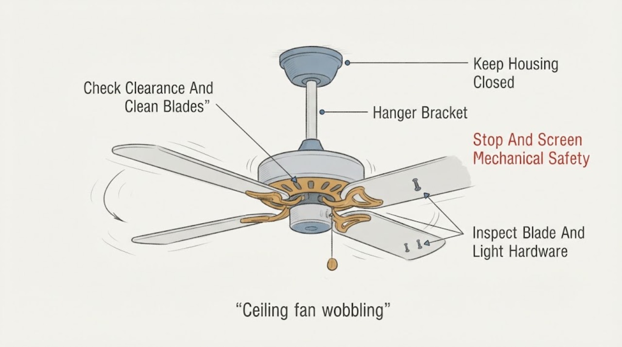 Ceiling fan wobbling